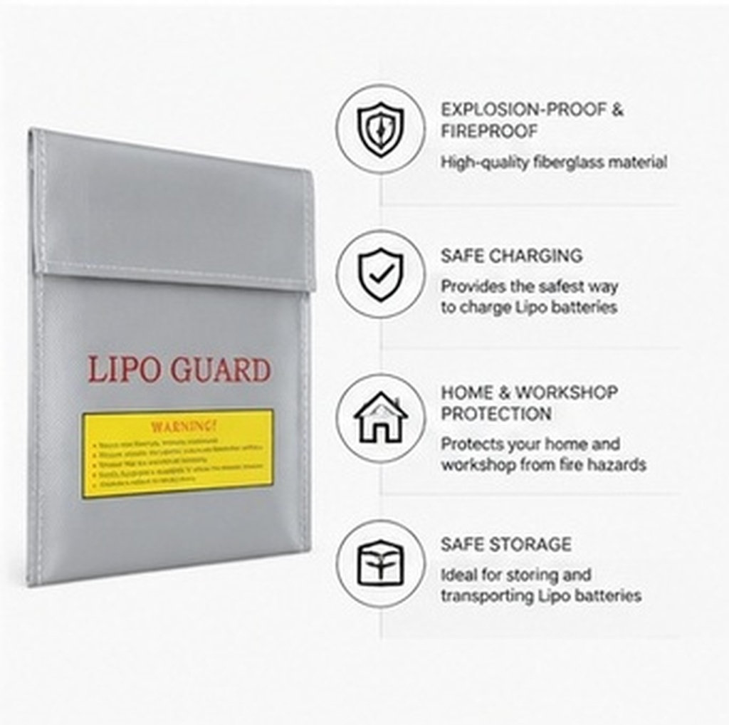Lipo Battery Fireproof Safety Charge Box - 18x23cm 전문가용 RC 리포 배터리 방화