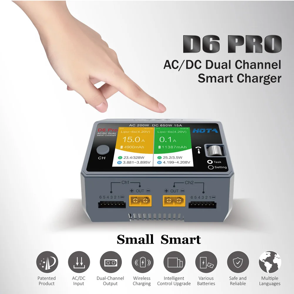 HOTA D6 Pro AC 200W, DC 2x325W - Hota D6 Pro Dual Lipo Charger 리뷰 및 가격